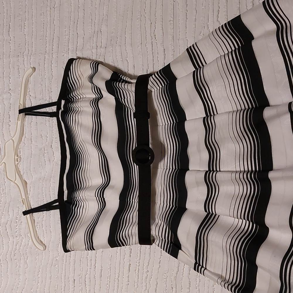 Dress from White House Black Market. White and black striped gorgeous dress.